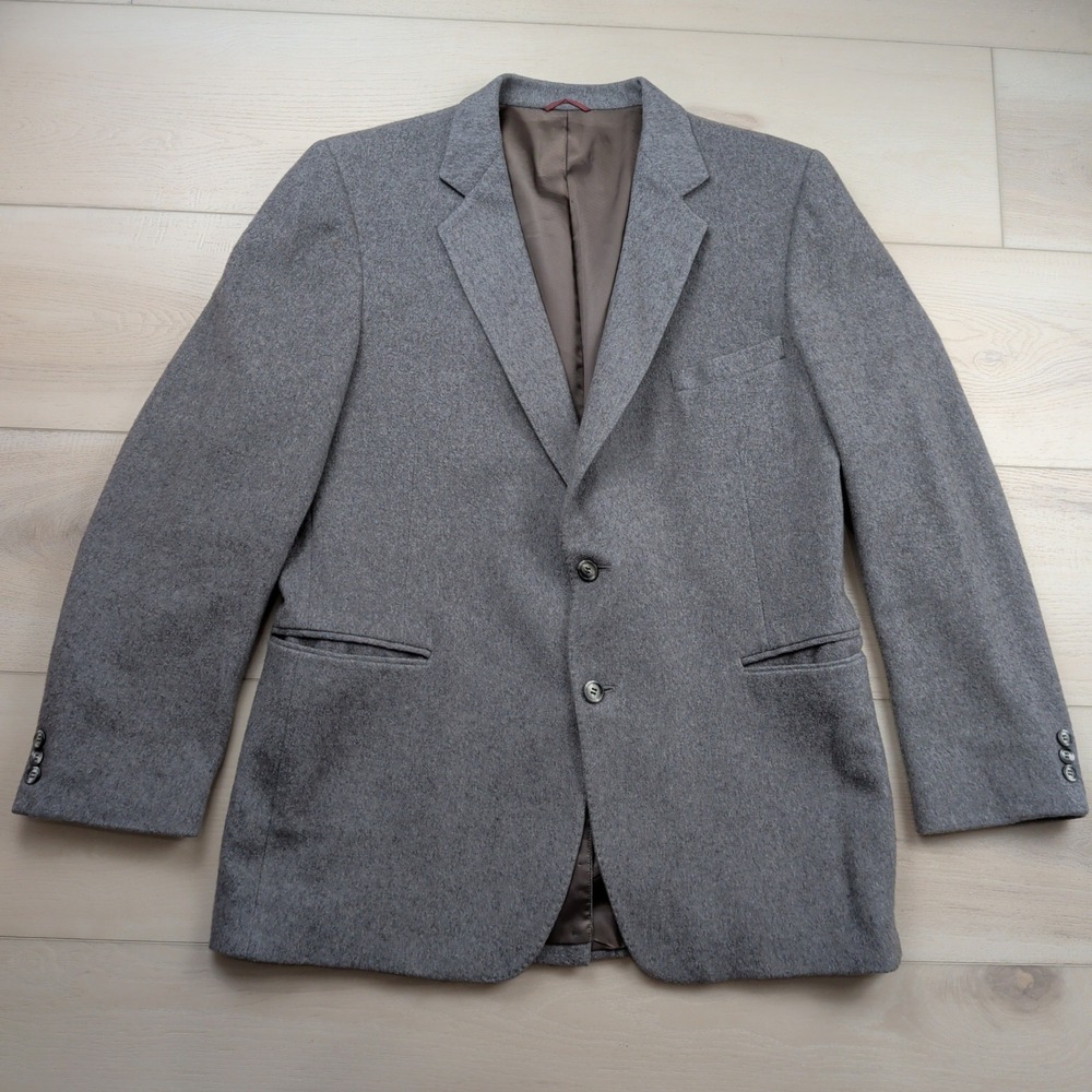 Barrington Los Angeles Cashmere Wool Blazer Grey Two Button Sport Coat Mens 44R